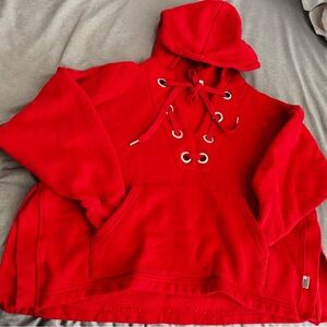 Good American Vibrant Red Fleece